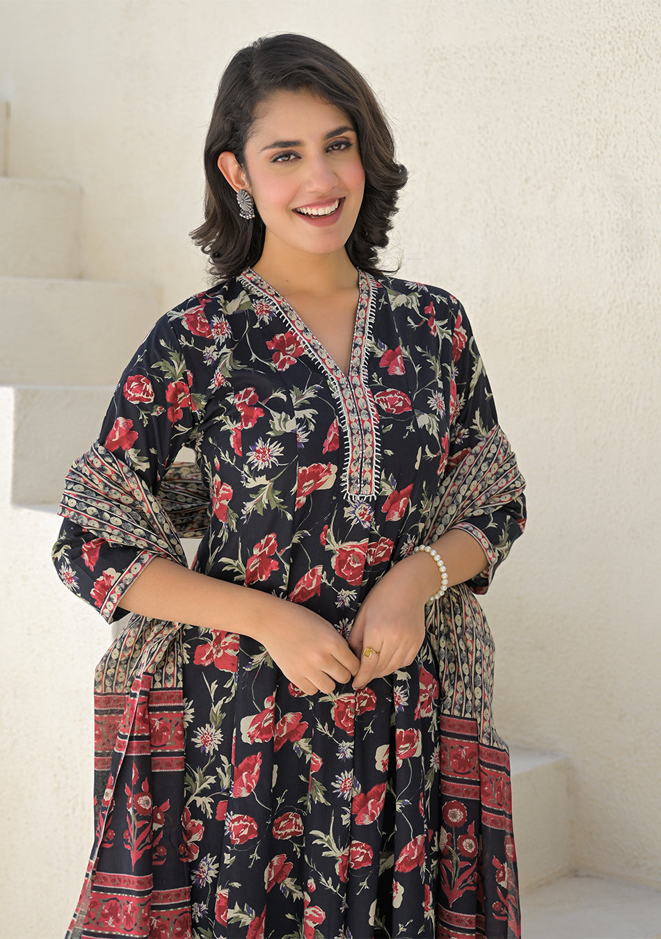 Twilight Rose Anarkali Set