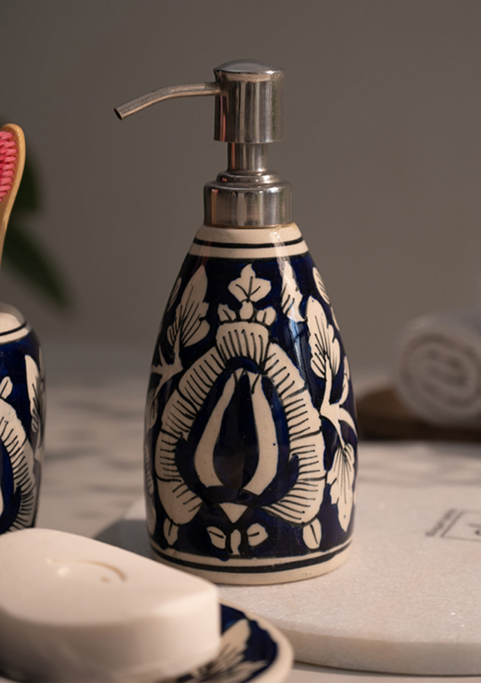 Navy Blue Bathroom Set