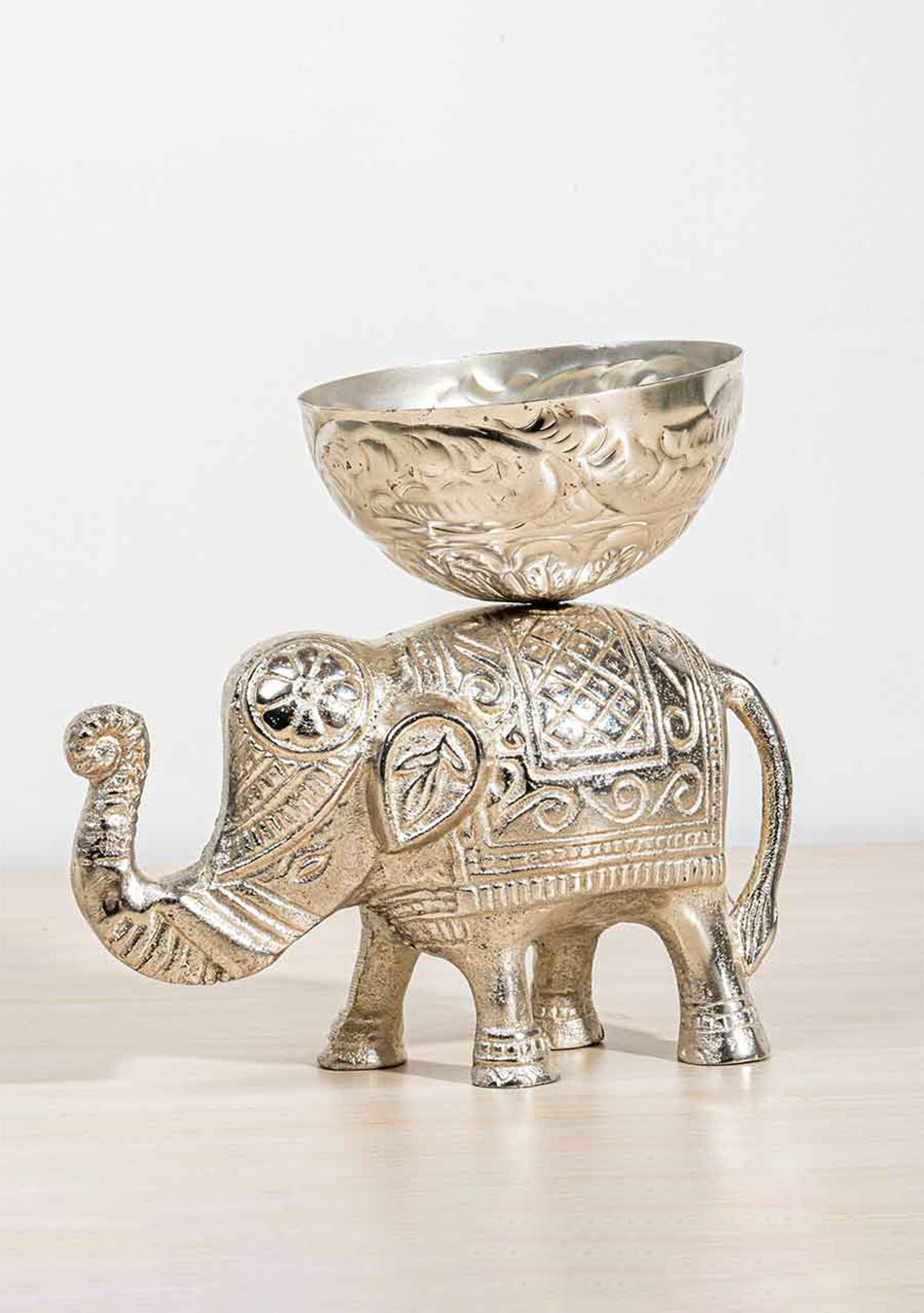 Silver Sheen Elephant Bowl