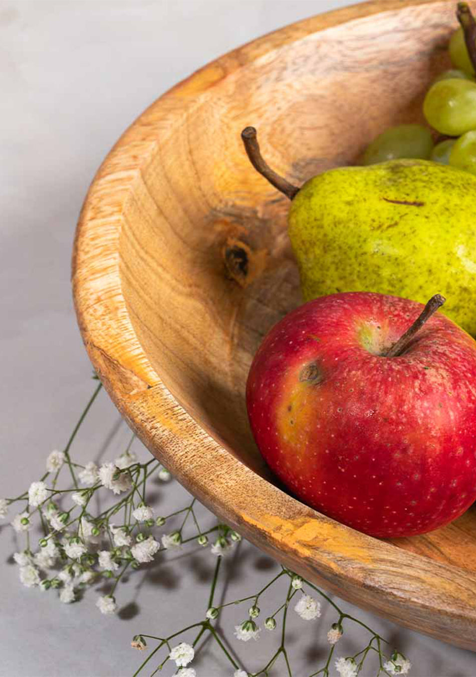 Orchid Wooden Fruit Bowl