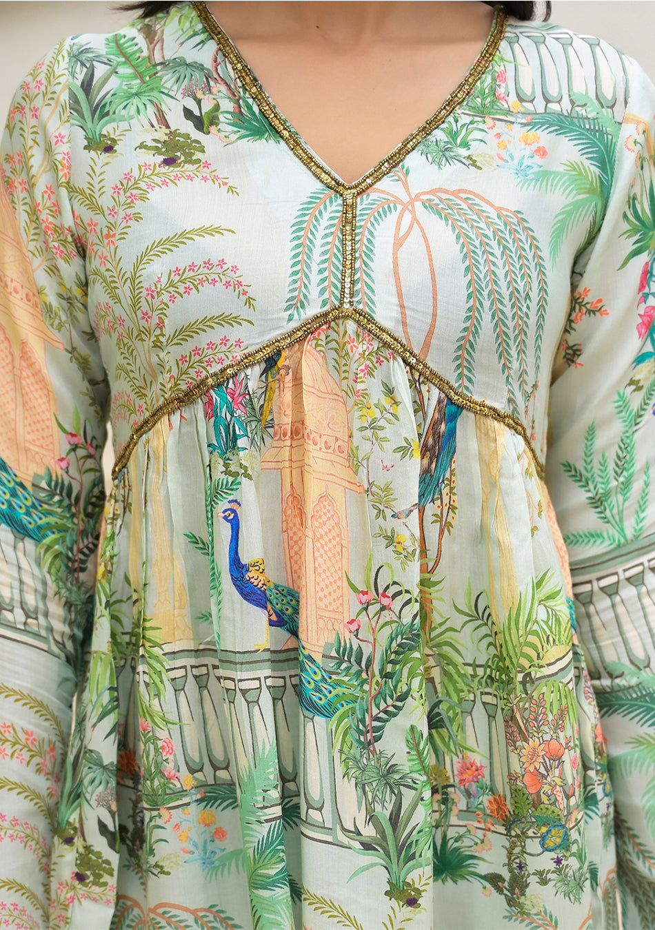 Green Digital Printed Muslin Co-ord set