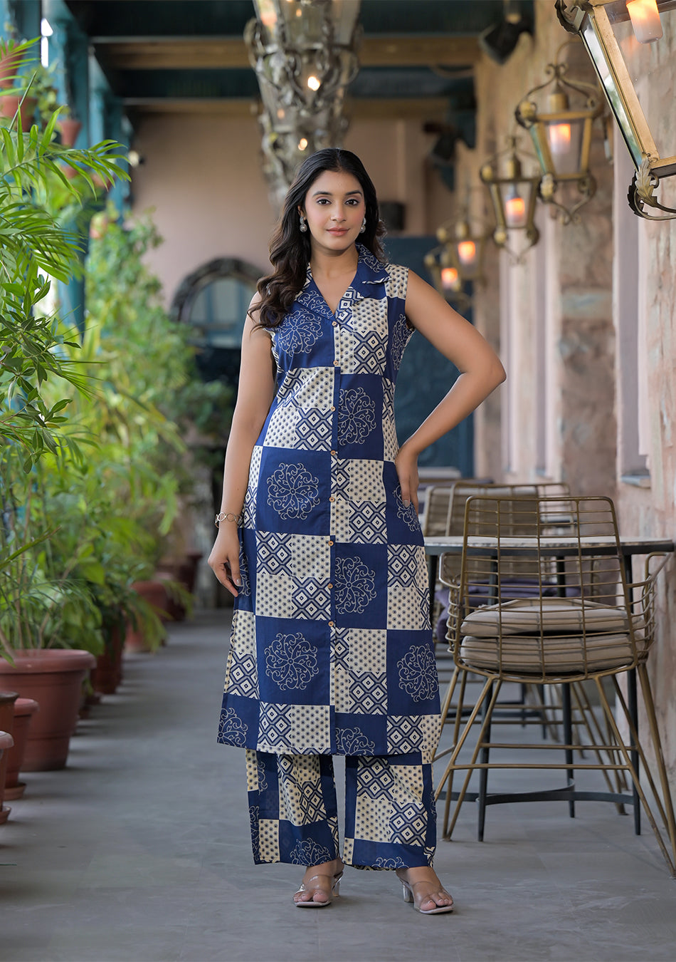 Indigo Mosaic Co-Ord Set