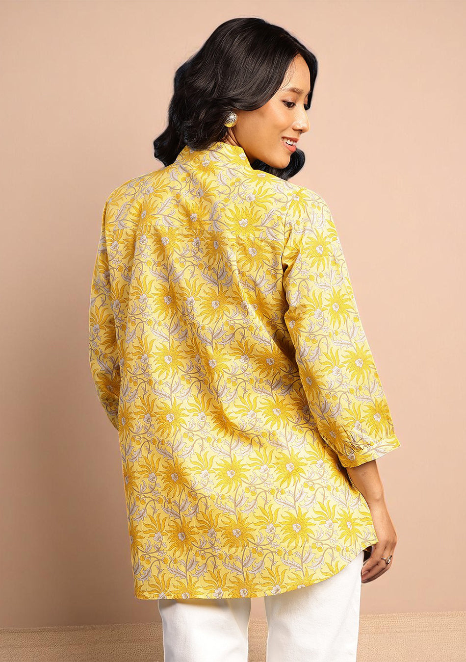 Sunflare Bloom Pleated Top