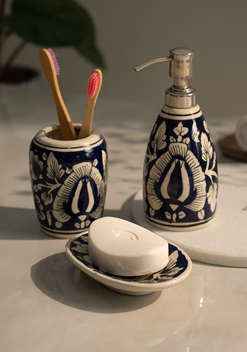 Navy Blue Bathroom Set