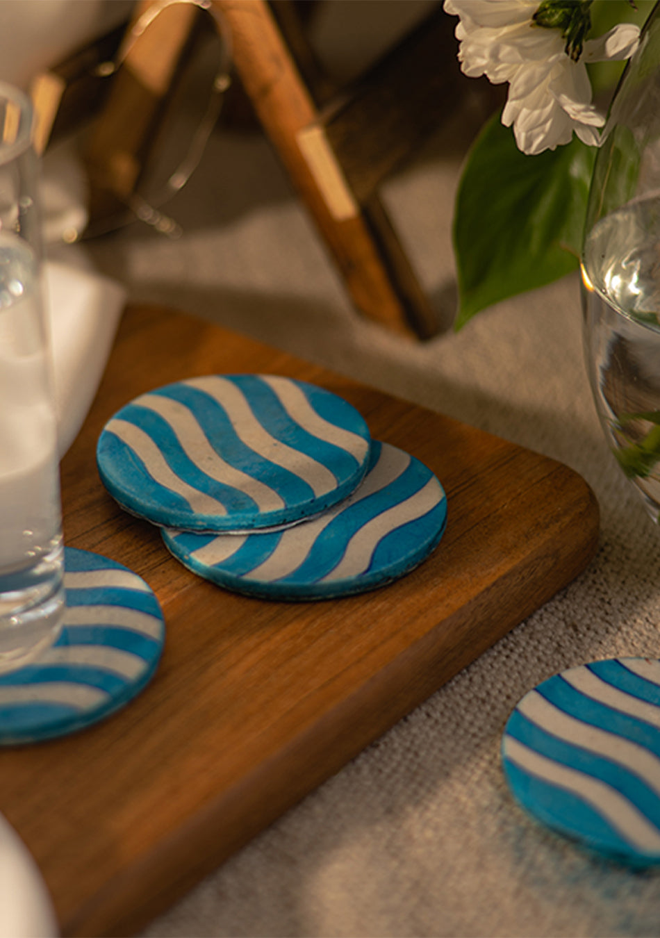Vibes Blue Pottery Coasters
