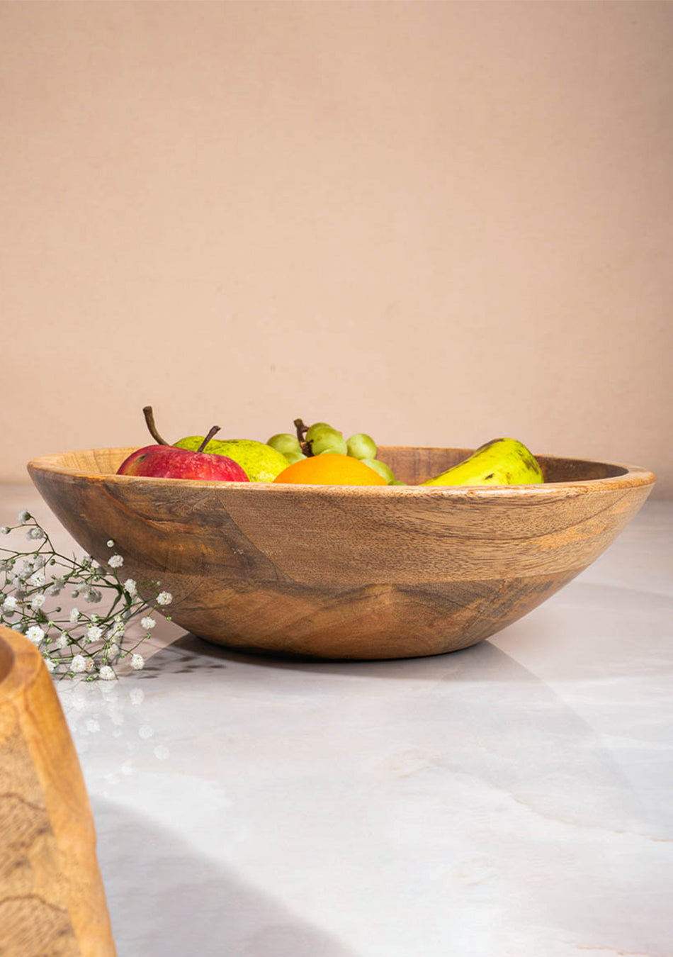 Orchid Wooden Fruit Bowl