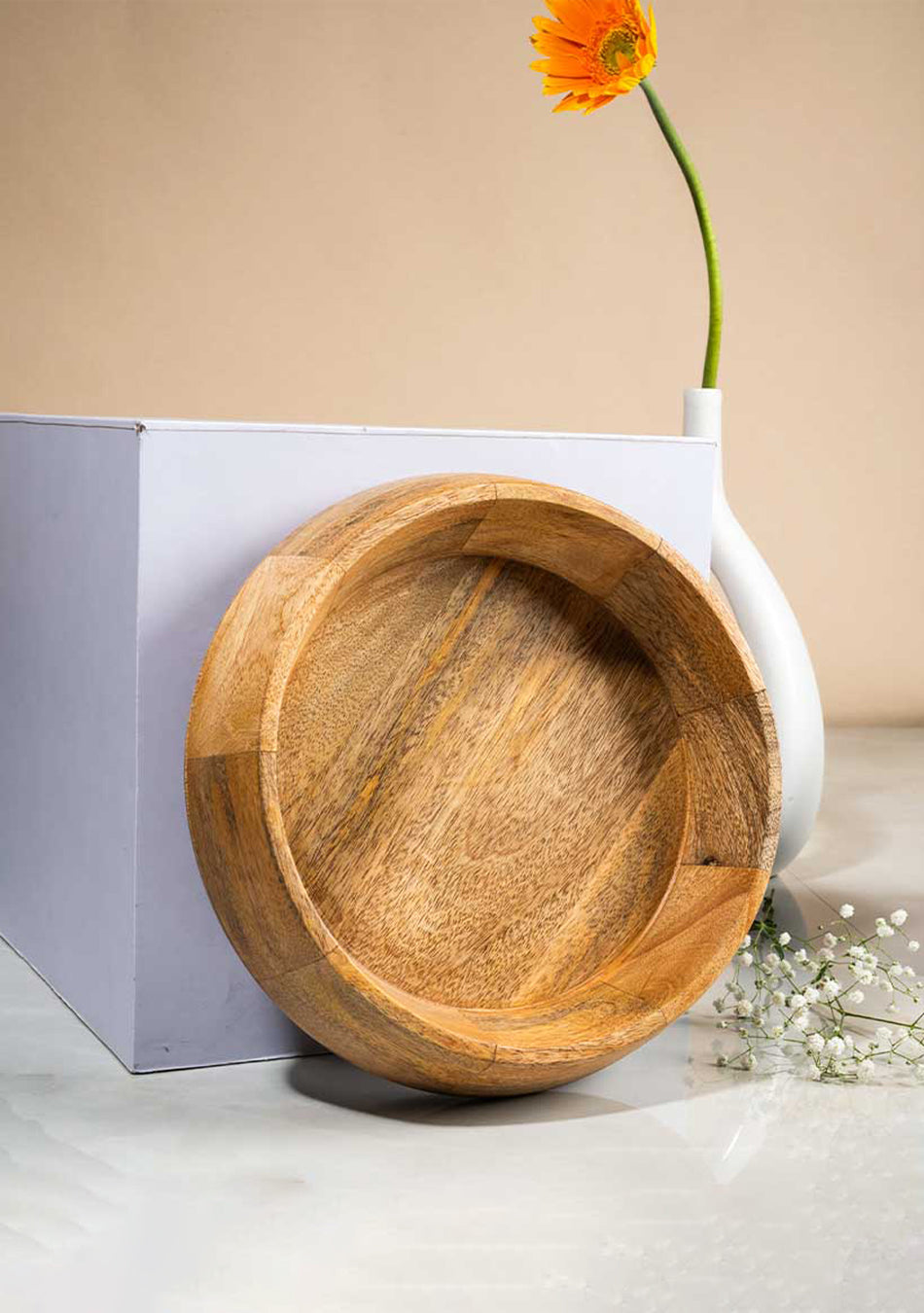 Lily Wooden Serving Bowl