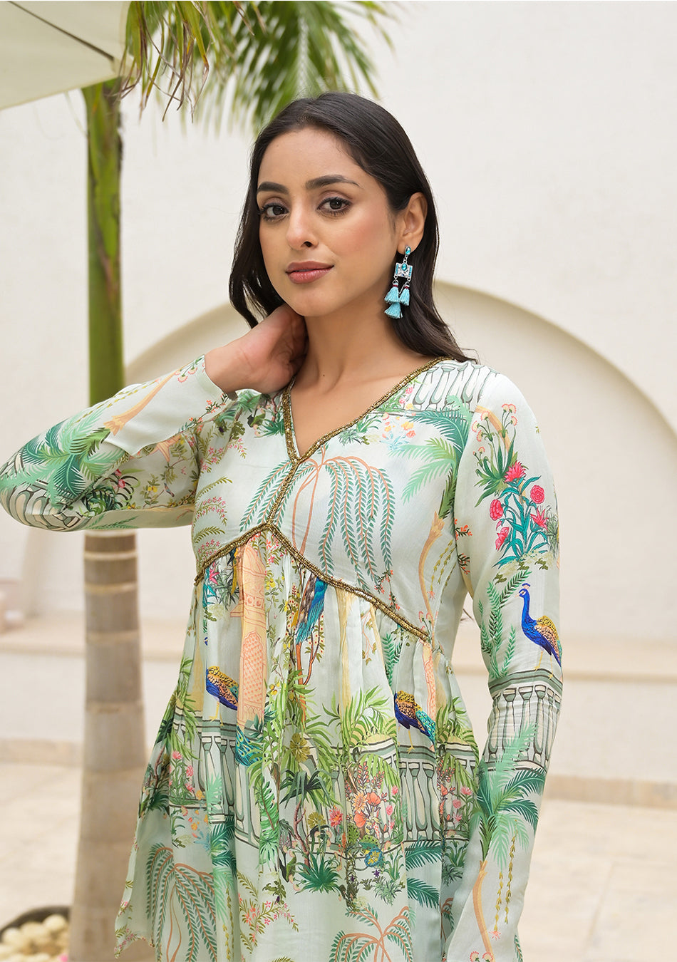 Green Digital Printed Muslin Co-ord set