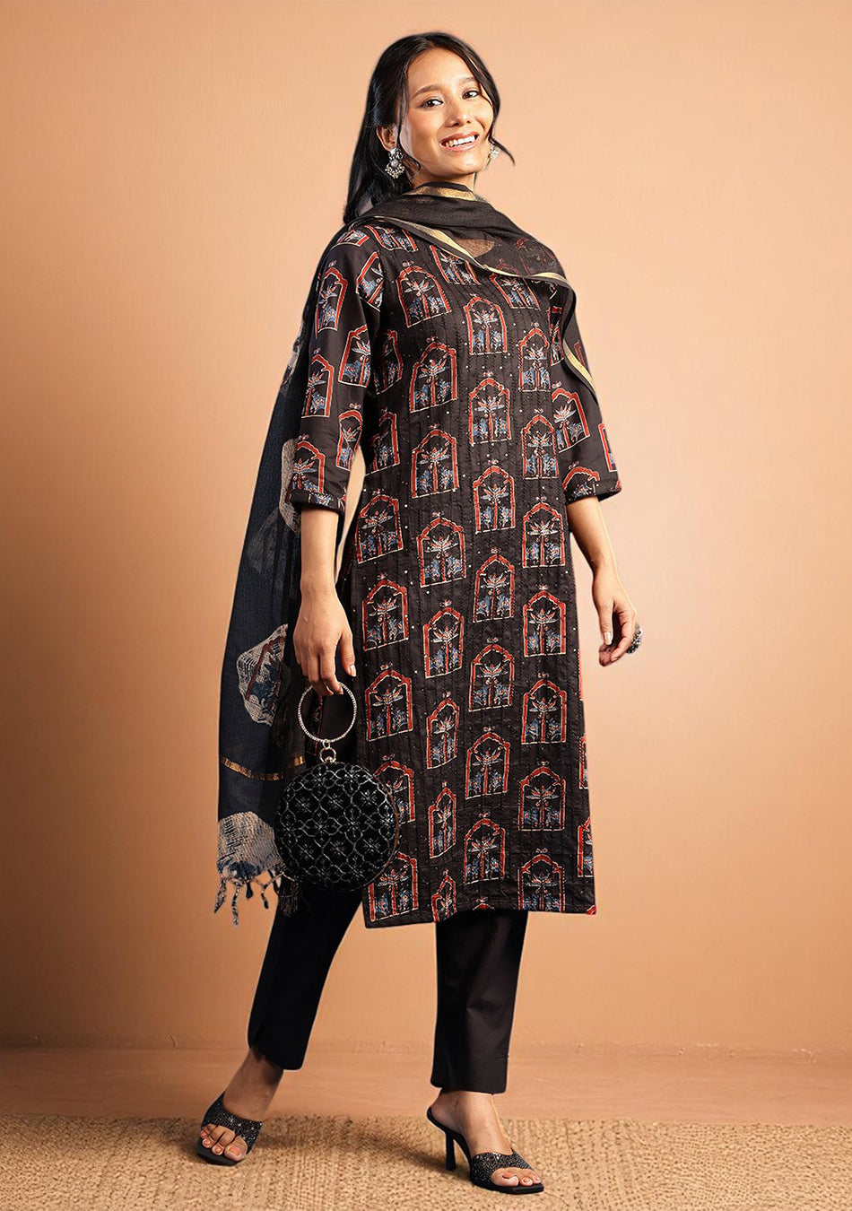 Aravalii Noir Mehraz Suit Set