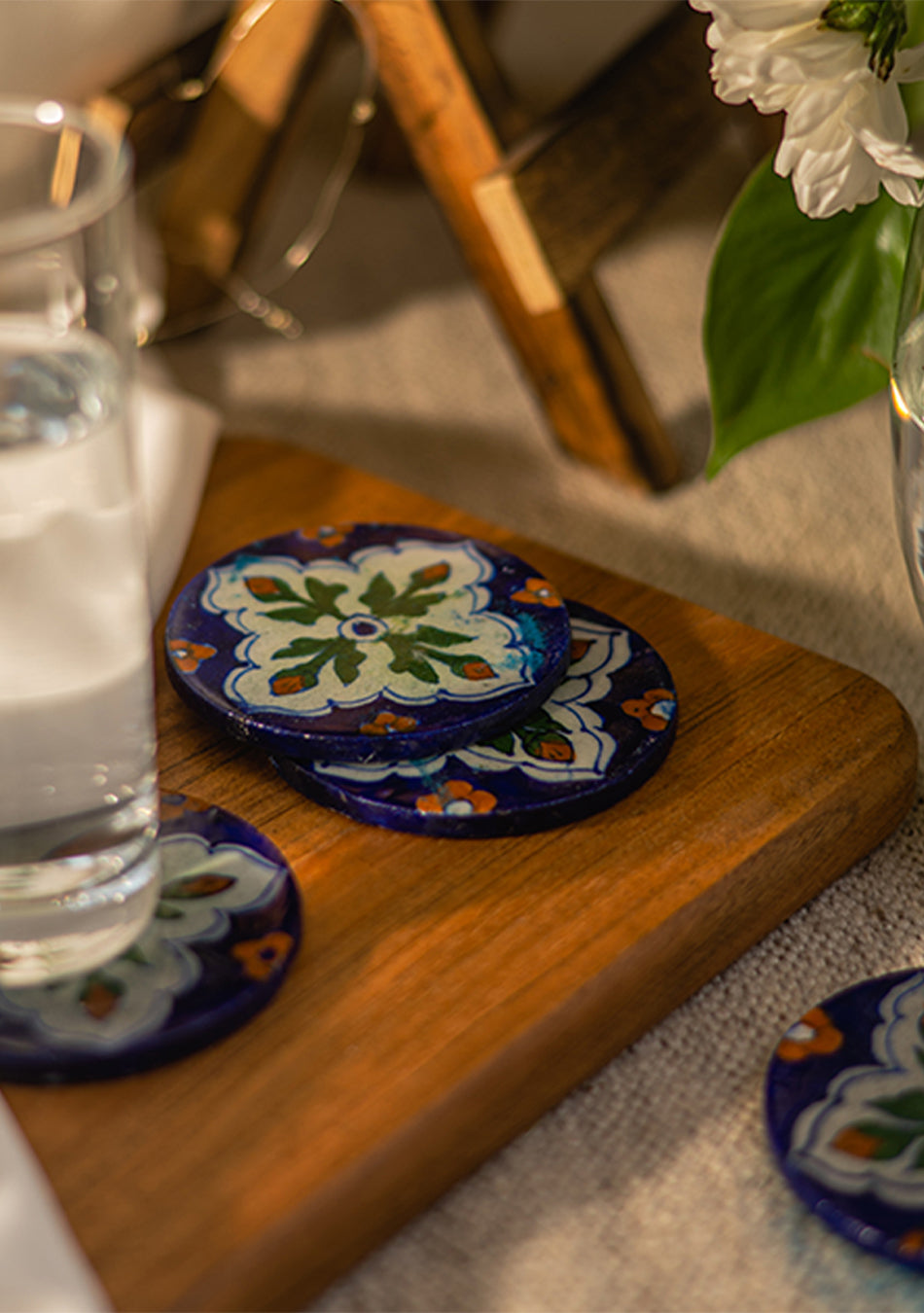 Motif Blue Pottery Coasters