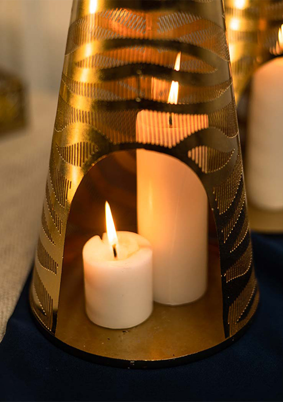 Gold Tiger Striped Lanterns