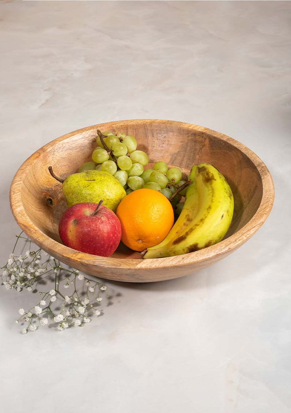 Orchid Wooden Fruit Bowl