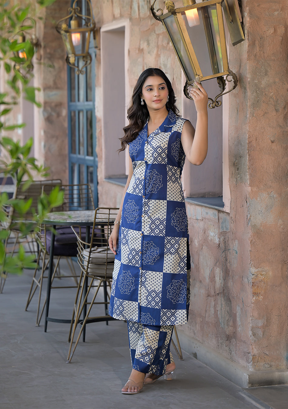 Indigo Mosaic Co-Ord Set