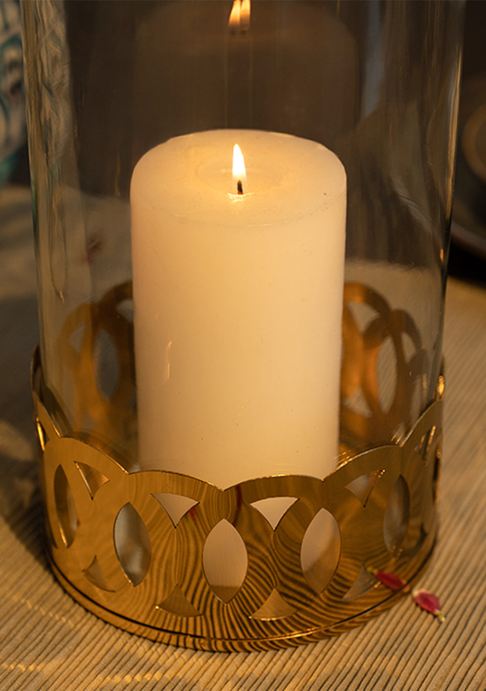Gold Jar Candle Holder