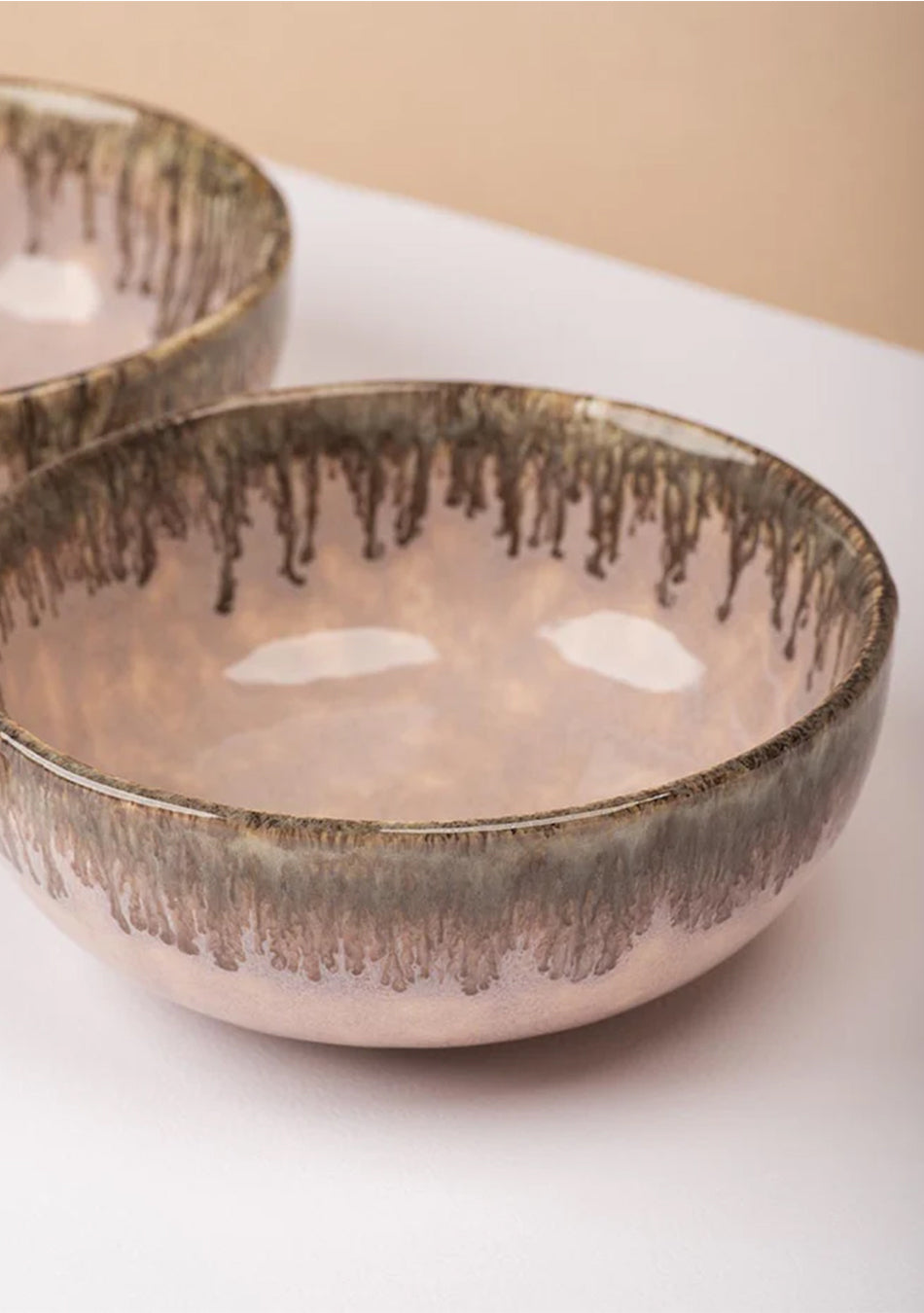 Peachy Sunset Slight Serving Bowls - Set Of 2