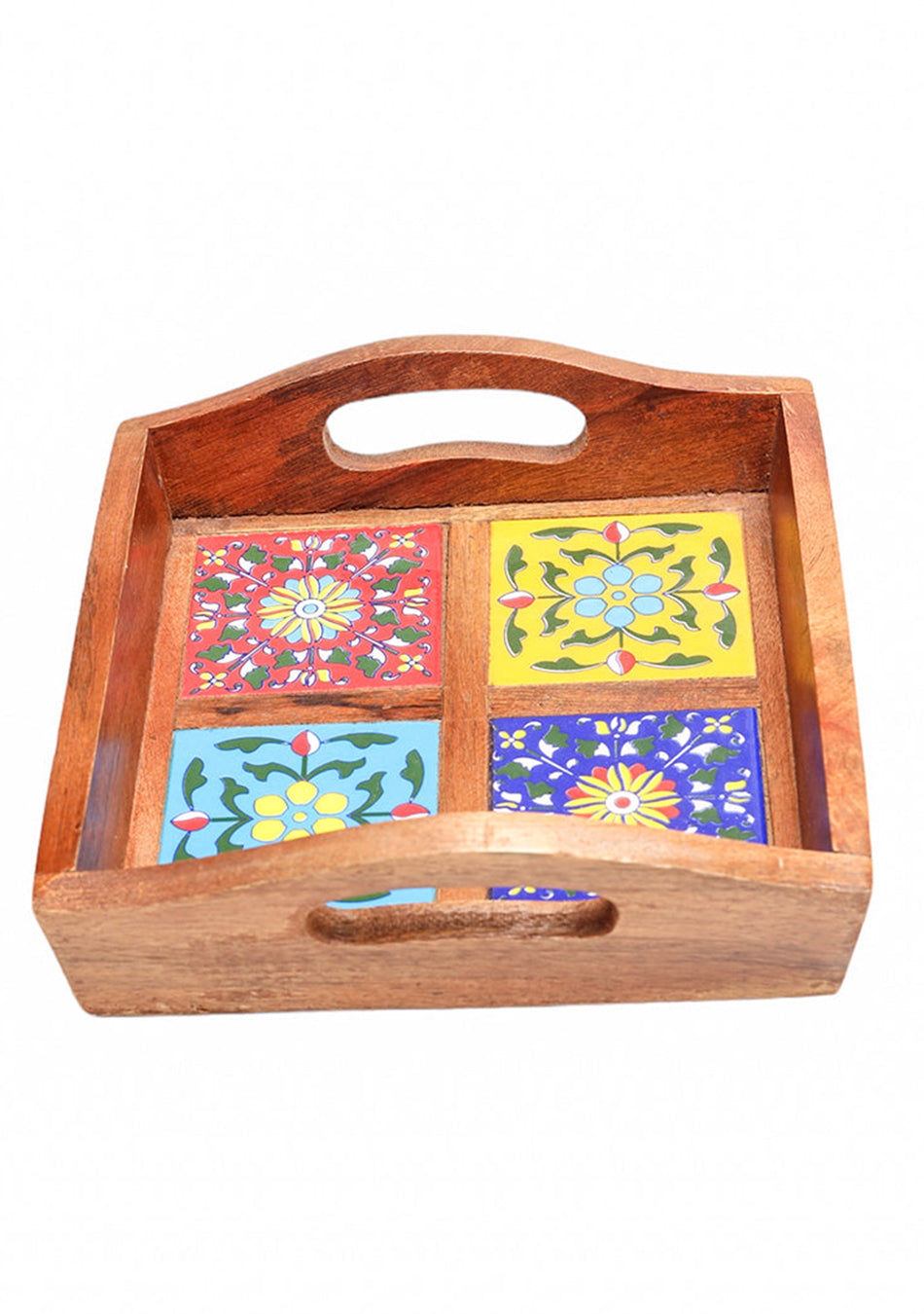 Blue Pottery Boxy Colourful Serving Tray