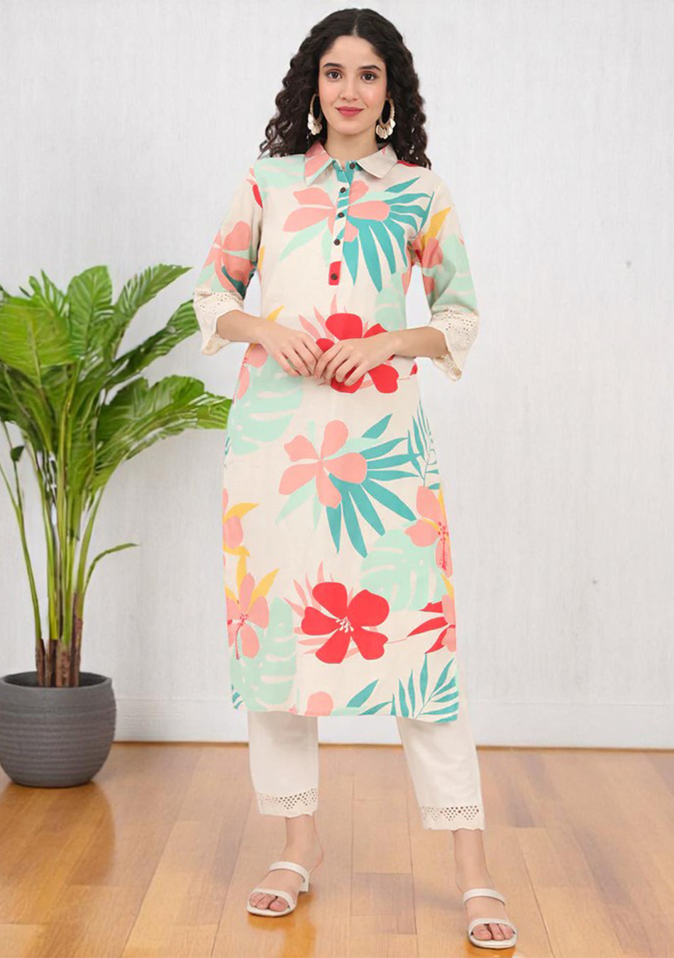 Blush & Teal Tropic Kurta