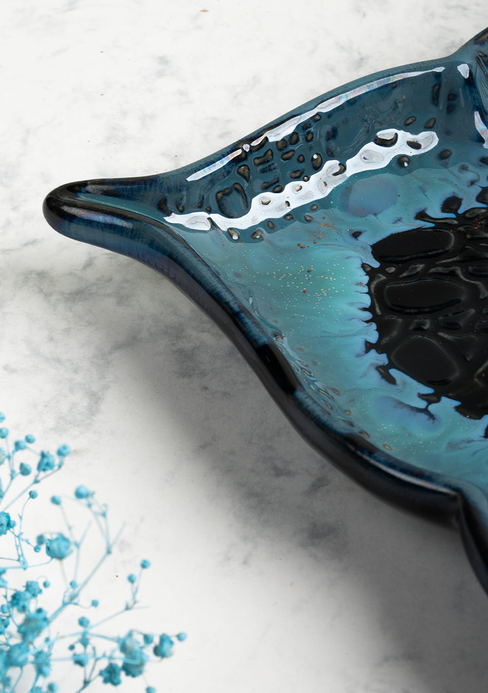 Mandala Blue Ceramic Platter