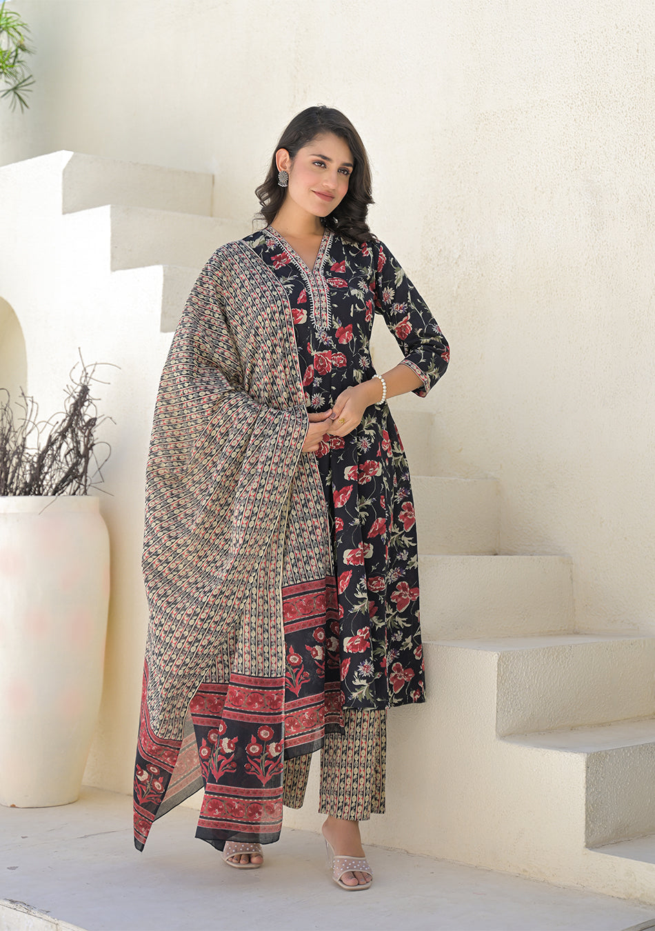 Twilight Rose Anarkali Set