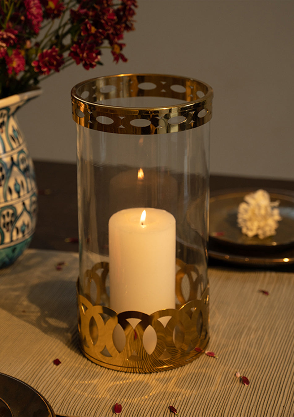 Gold Jar Candle Holder