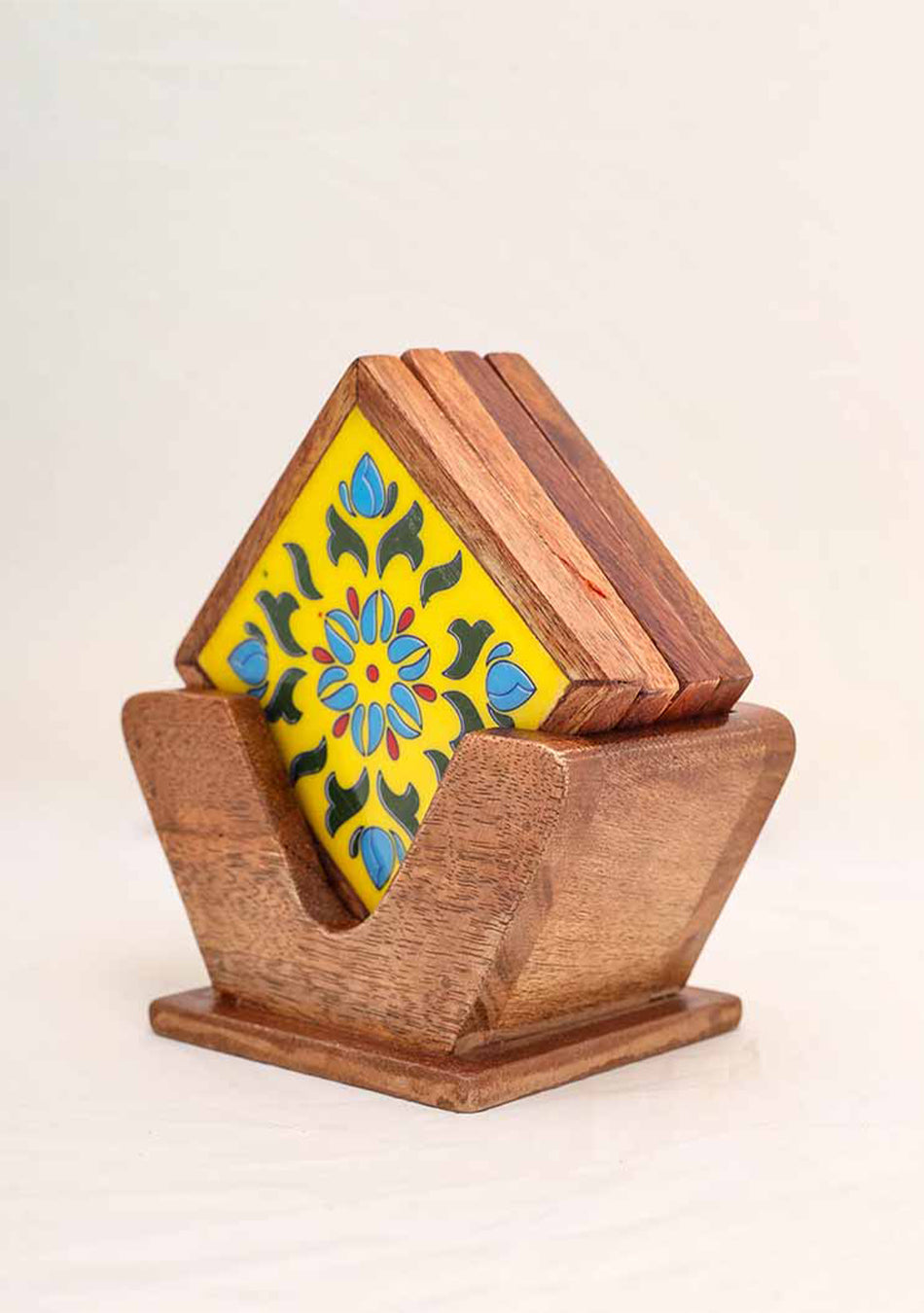 Elegant Blue Pottery Coasters