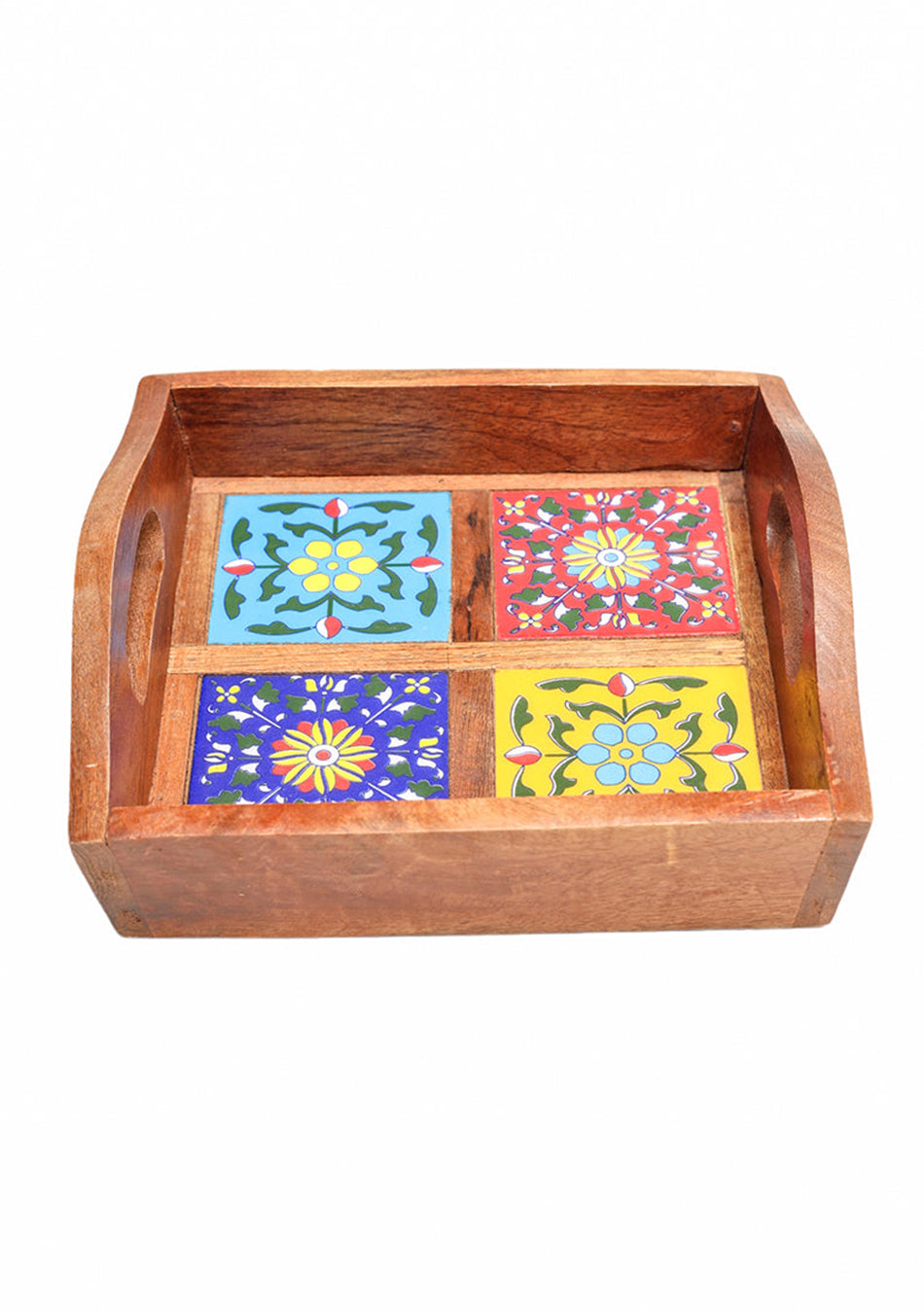 Blue Pottery Boxy Colourful Serving Tray