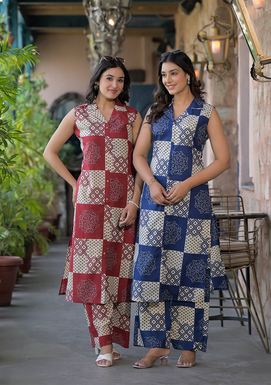 Indigo Mosaic Co-Ord Set