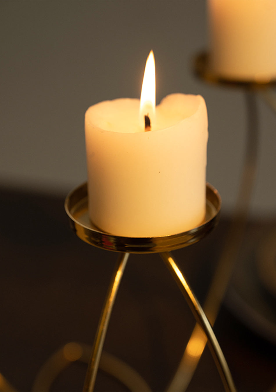 Gold Clover Candle Stand