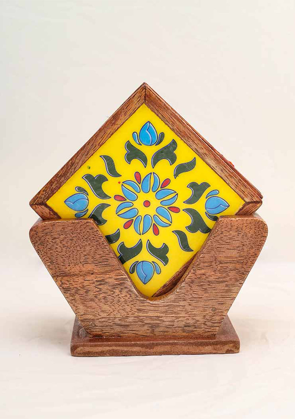 Elegant Blue Pottery Coasters