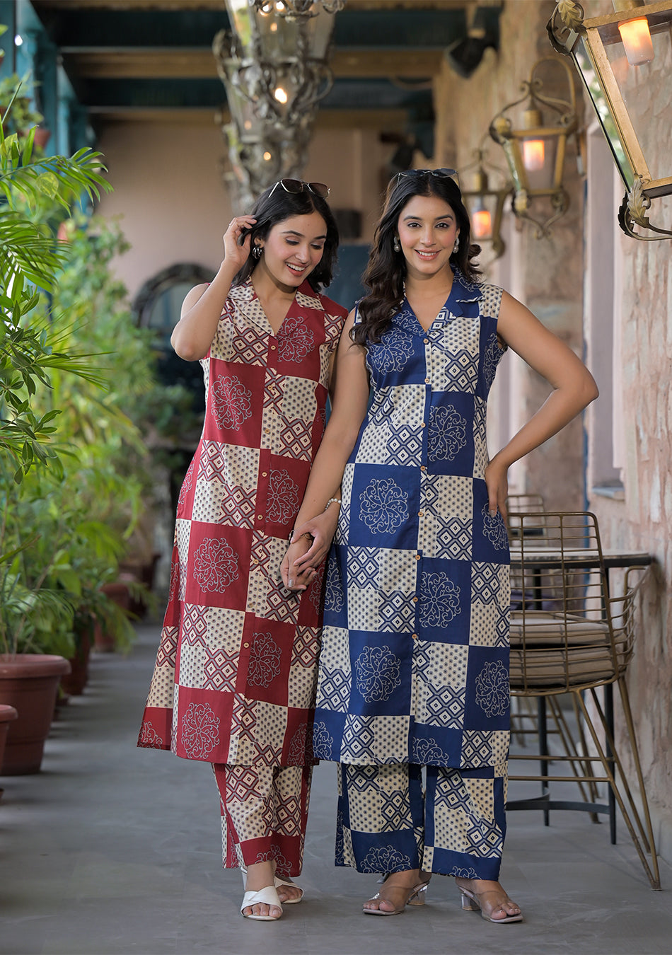 Indigo Mosaic Co-Ord Set