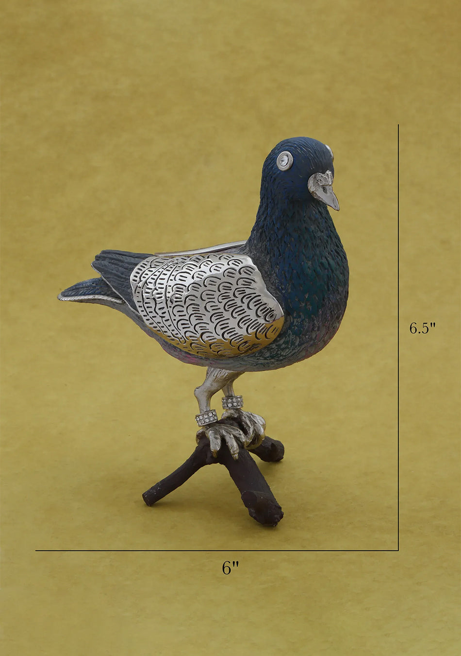 Silver Pigeon Figurine