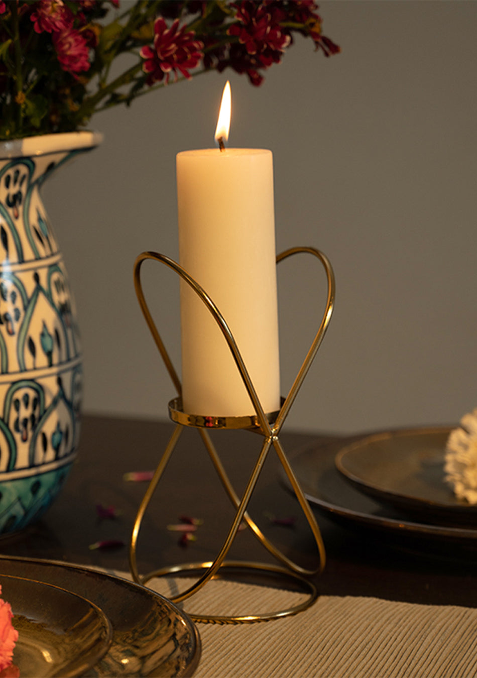 Gold Bud Candle Stand