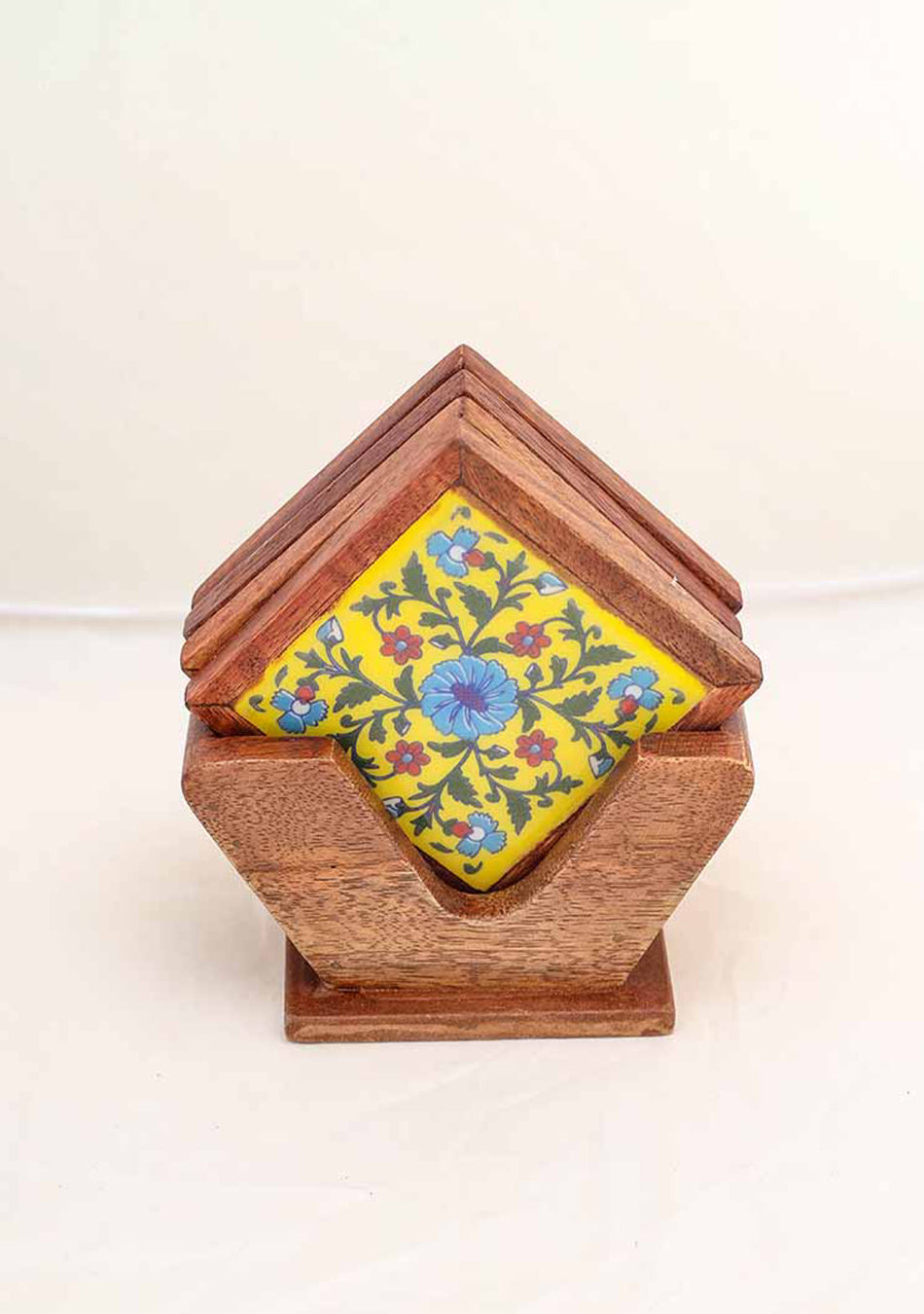 Elegant Blue Pottery Coasters