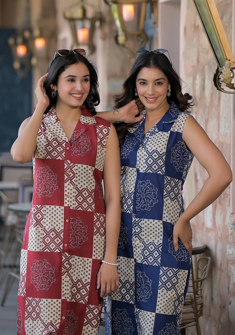 Indigo Mosaic Co-Ord Set