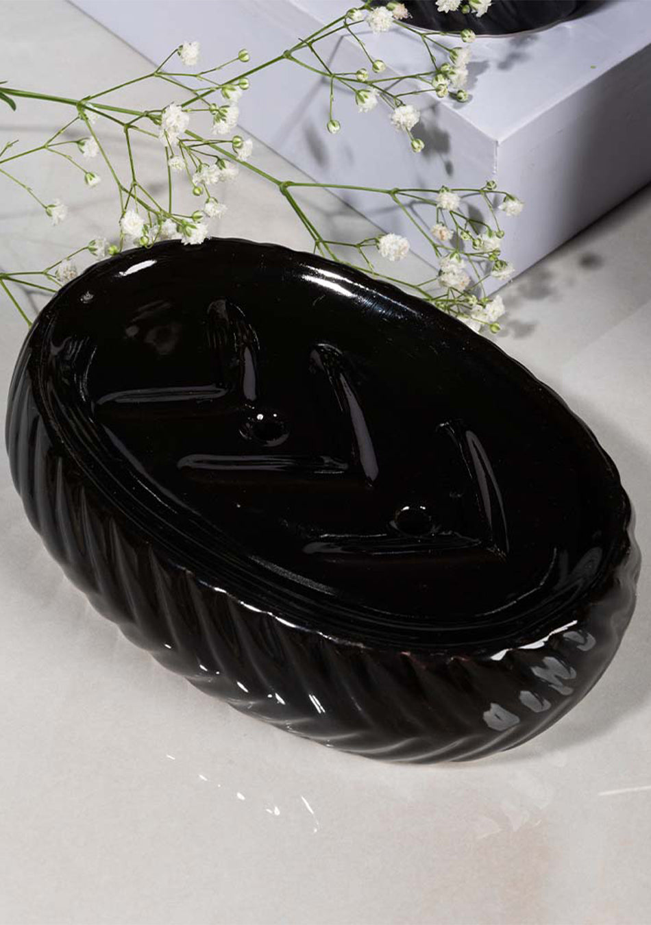 Black Striped Bathroom Set