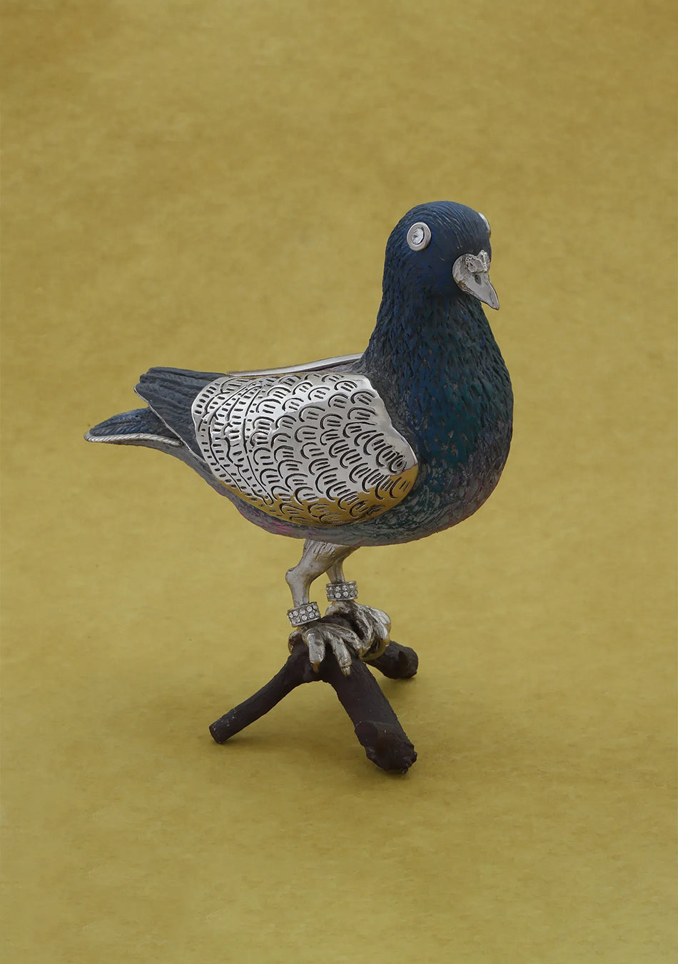 Silver Pigeon Figurine