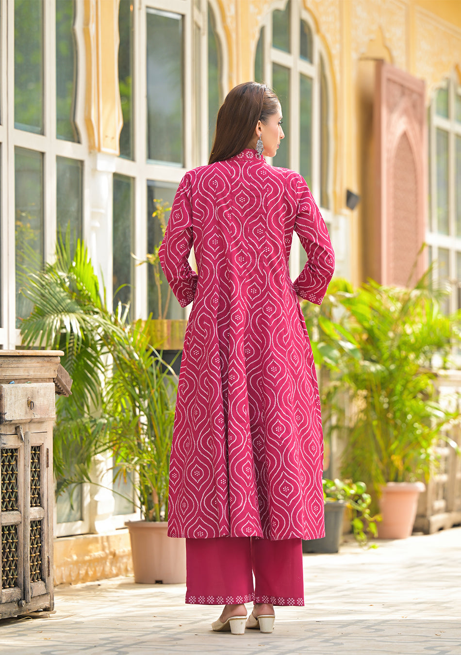 Vibrant Red Anarkali suit set