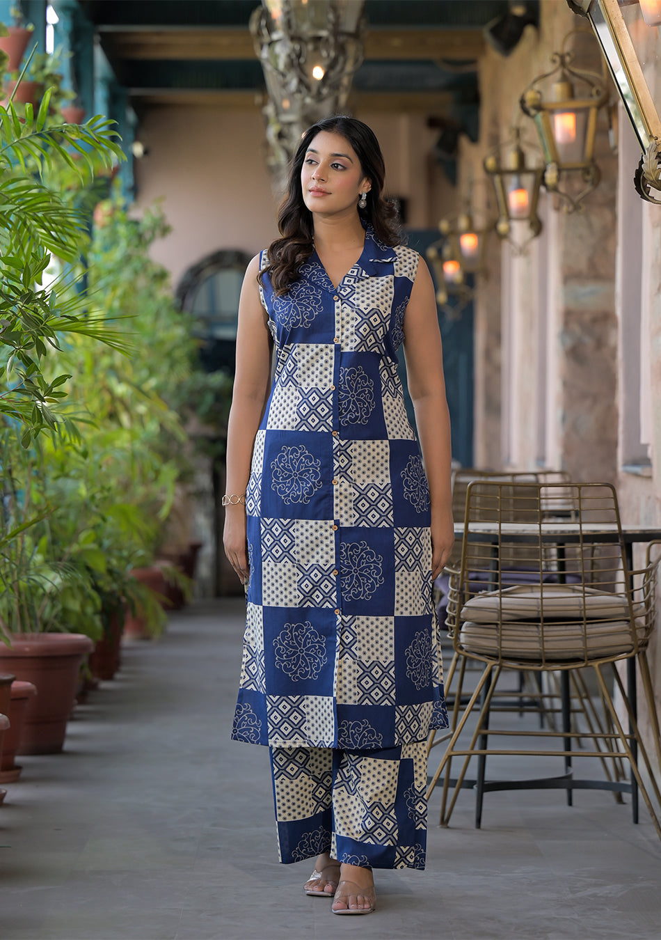 Indigo Mosaic Co-Ord Set