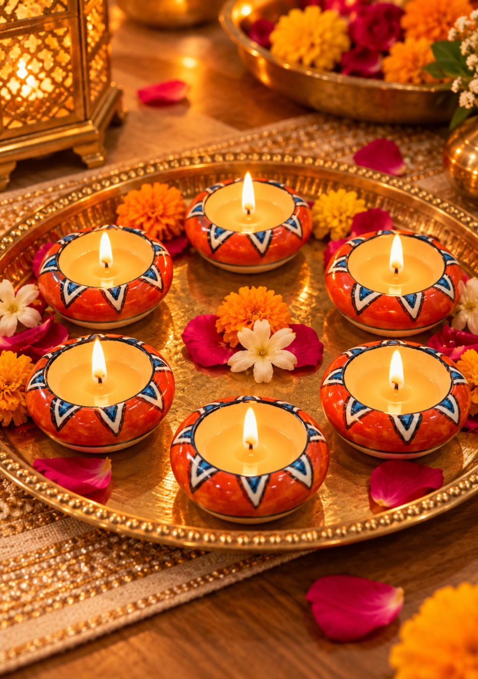 Aravalii Ember Glow Handcrafted Diya Set of 6