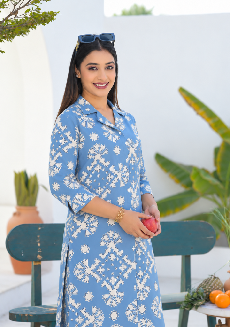 Blue Heritage Printed Co-ord Set