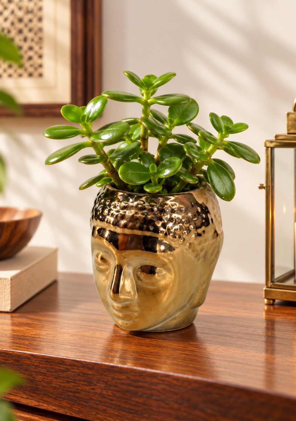 Resting Buddha Face Ceramic Pot