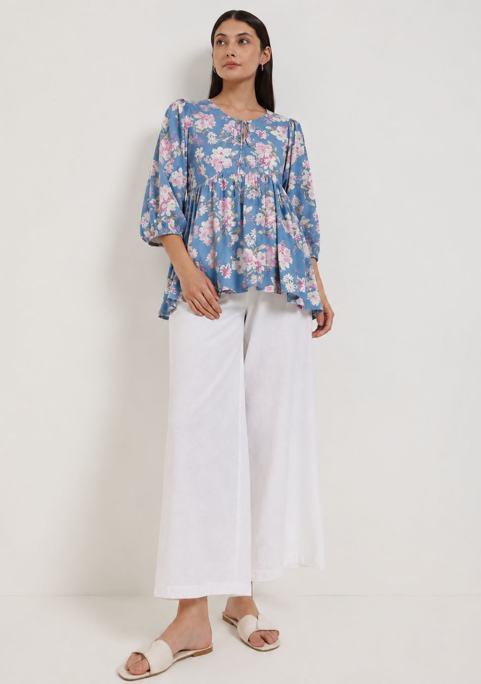 Aravalii Sky Blue Blossom String Top