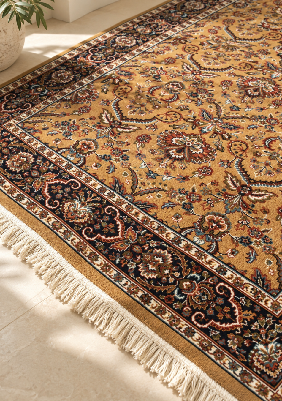 Aravalii Amber Persian Floral Carpet