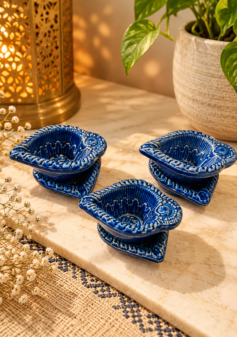 Ocean Swastic Diya Set of 6