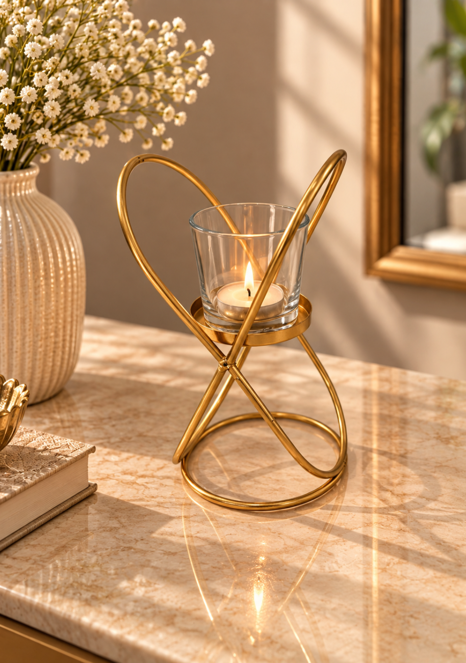 Gold Bud Candle Stand