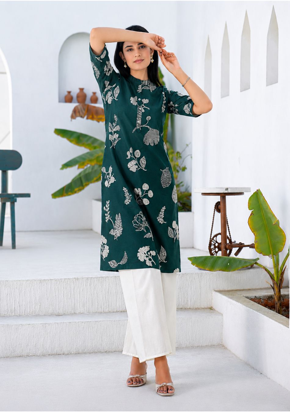 Aravalii Evergreen Petal Kurta