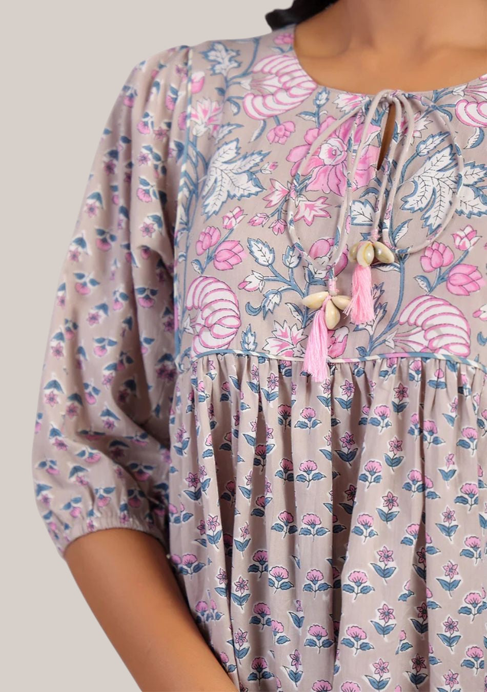 Aravalii Spring Blossom Peplum Top
