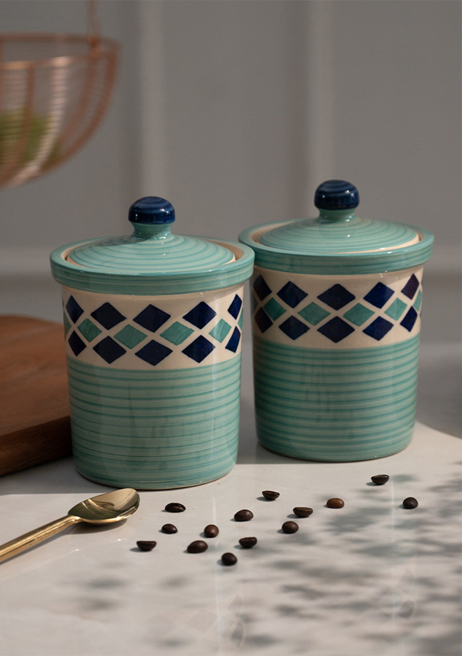 Mint Twins Ceramic Jar Set