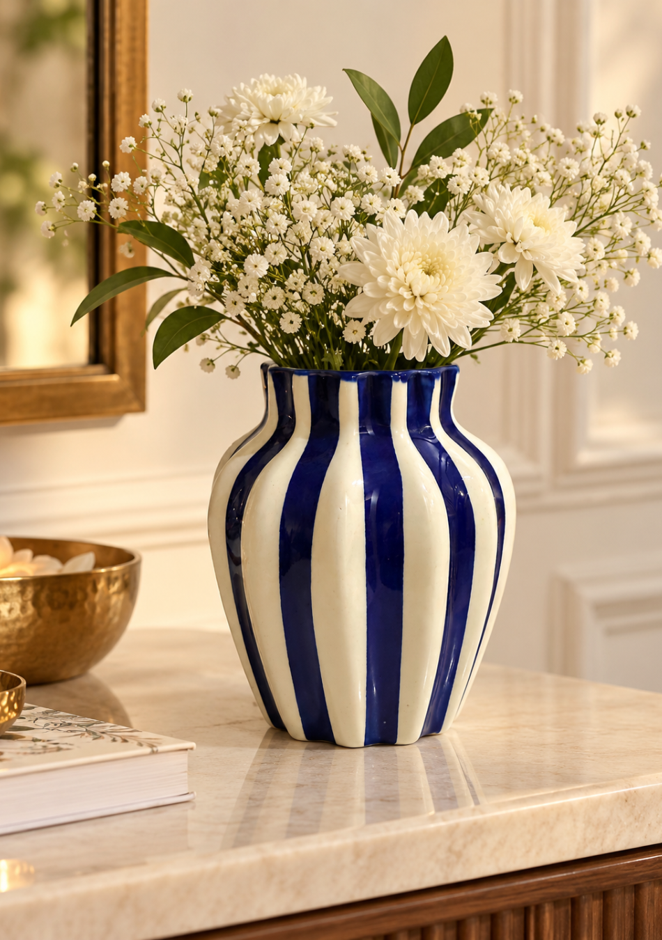 Aravalii Indigo Royale Handcrafted Ceramic Vase