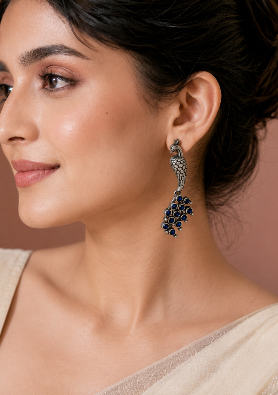 Peacock Ebony Studs